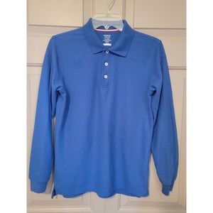 Boys French Toast XL (14/16) Blue Long Sleeve Polo Shirt with Collar